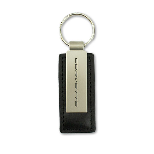 C8 Corvette Metal Leather Key Ring