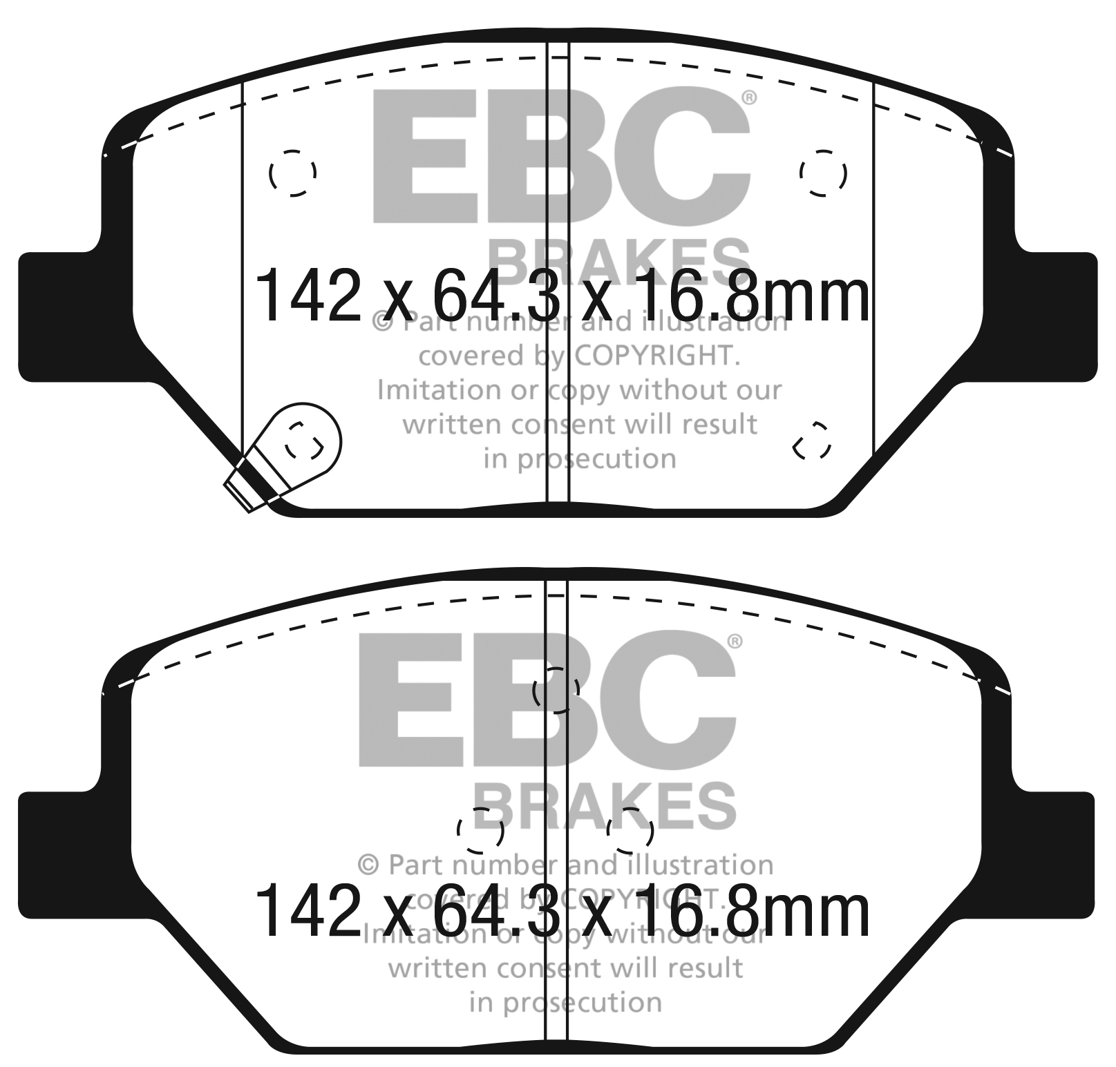 2014-2015 Chevrolet Camaro LT, LS,  3.6, V6  Greenstuff 7000 & Redstuff Premium Street FRONT Disc Brake Pad Set FMSI D1886, DP33