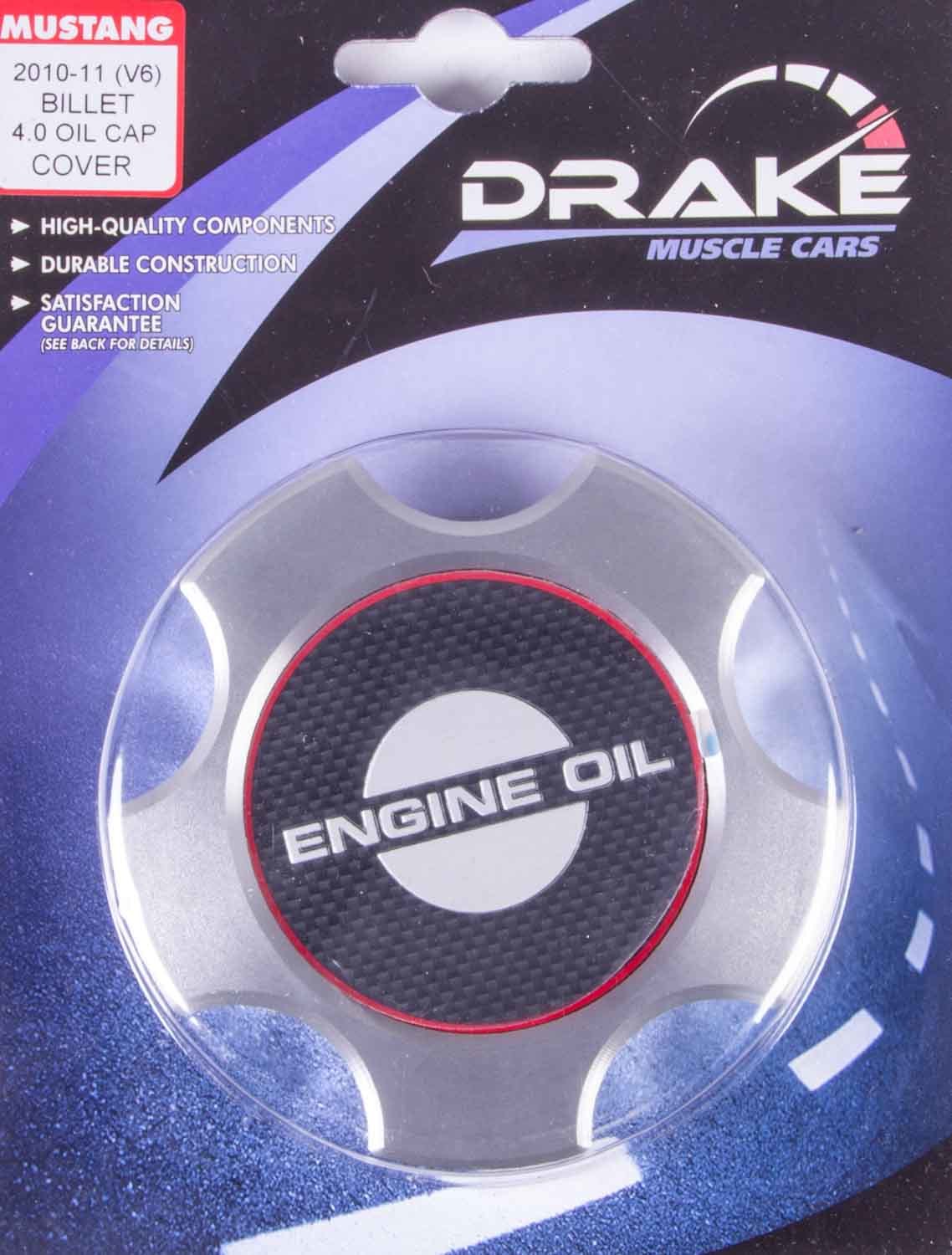 Drake Automotive Oil Fill Cap Cover, Aluminum, Clear Anodize, Ford Modular, Ford Mustang 2007-14, Each