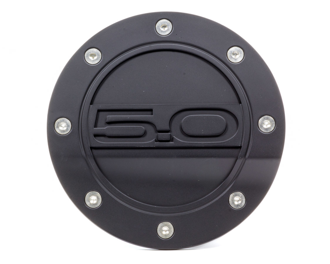 Drake Automotive Fuel Door, 5.0 Logo, Plastic, Black, Ford Mustang 2015-17, Each