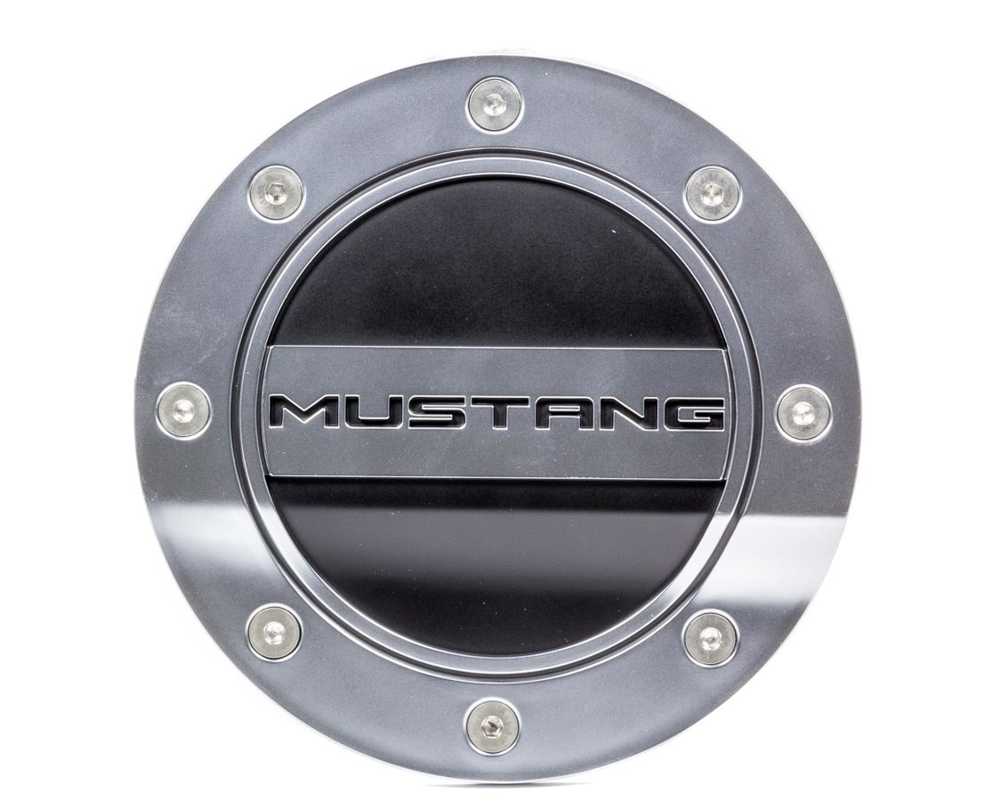 Drake Automotive Fuel Door, GT Logo, Plastic, Black/Silver, Ford Mustang 2015-17, Each