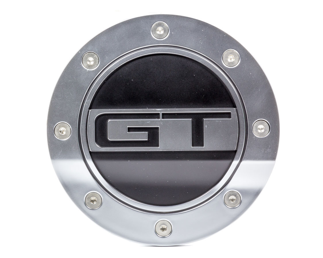 Drake Automotive Fuel Door, GT Logo, Plastic, Silver/Black, Ford Mustang 2015-17, Each