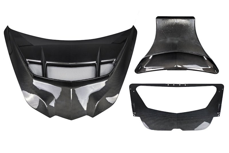 C8 Corvette All Models AGM Carbon Fiber Functional Race Spec Hood, With Air