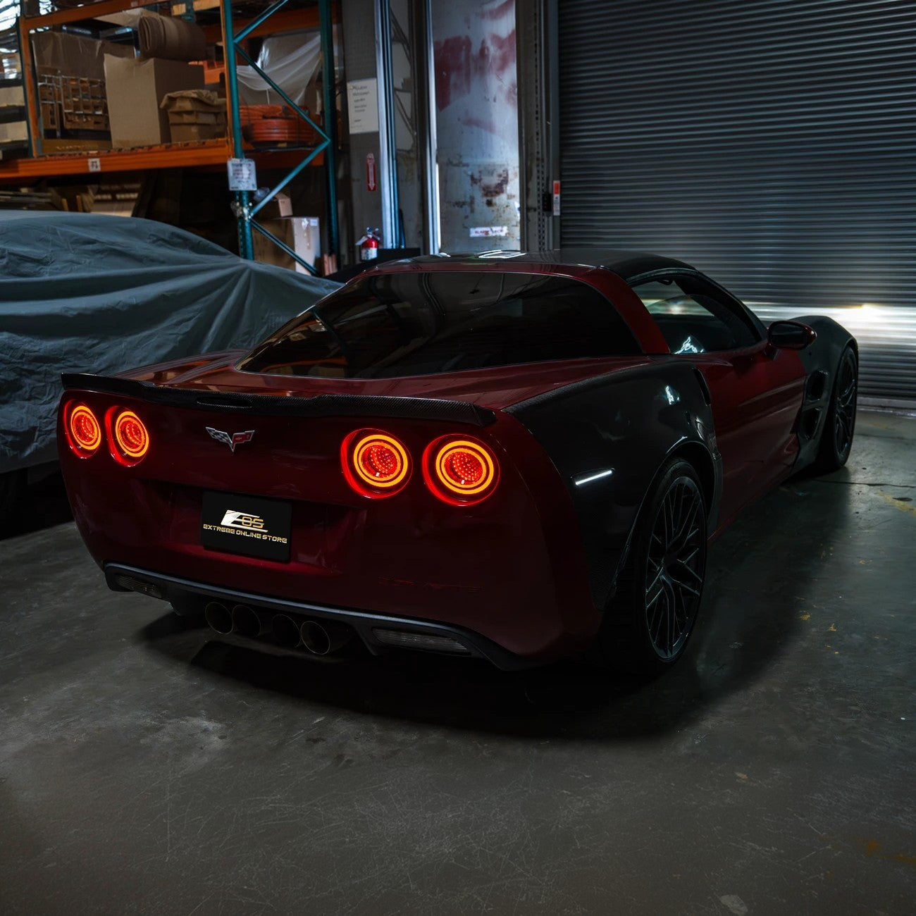 2005-13 Chevrolet Corvette C6 Infinity Style LED Tail Lights, Smoke Lens