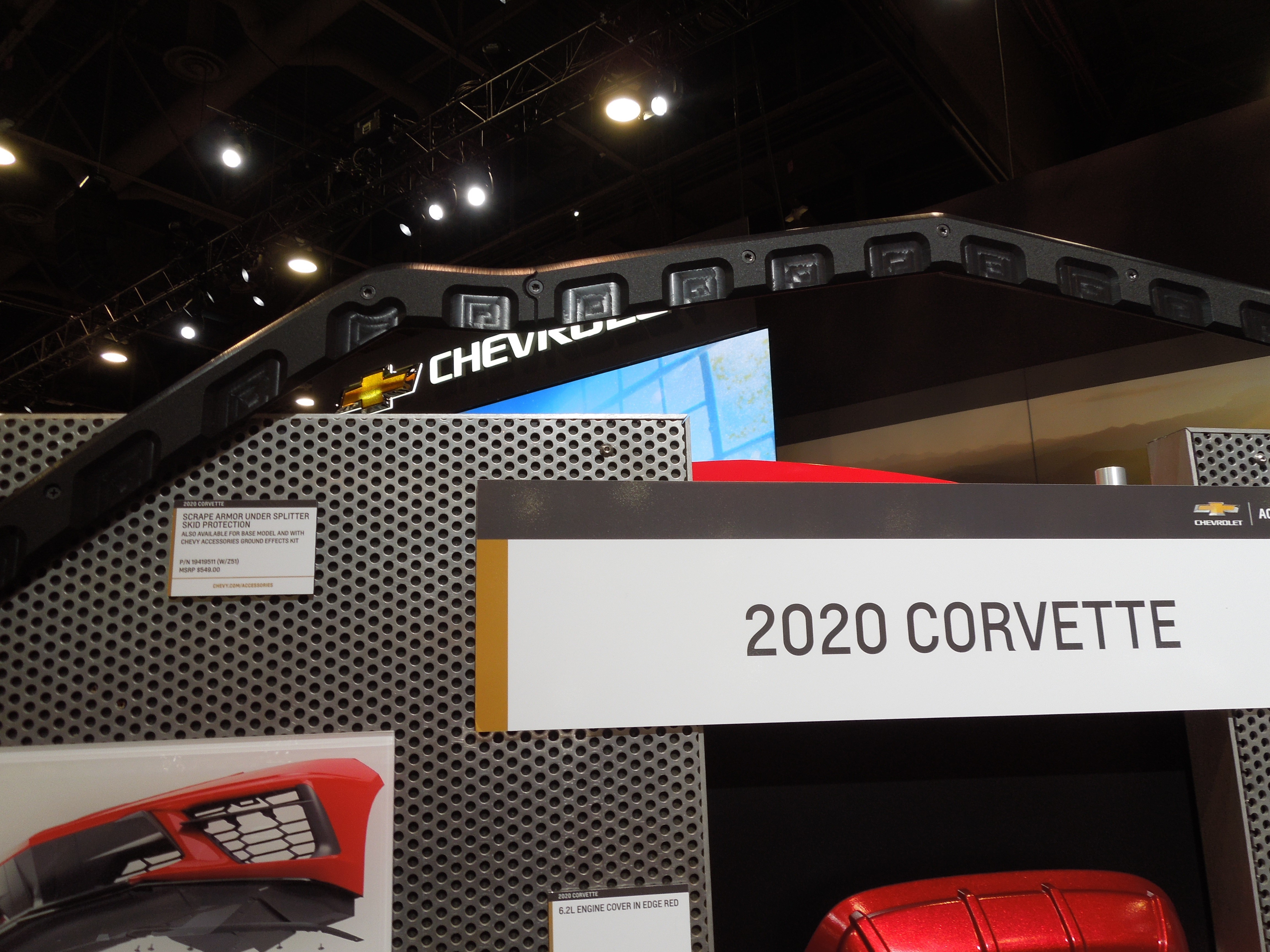 C8 Corvette Z51 2020 + GM OEM Accessory, Scrape Armor Under Splitter Skid Protection