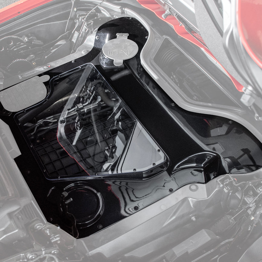 EOS C8 Corvette HTC DRY Carbon Fiber Engine Bay Panel - Carbon Flash Exposed