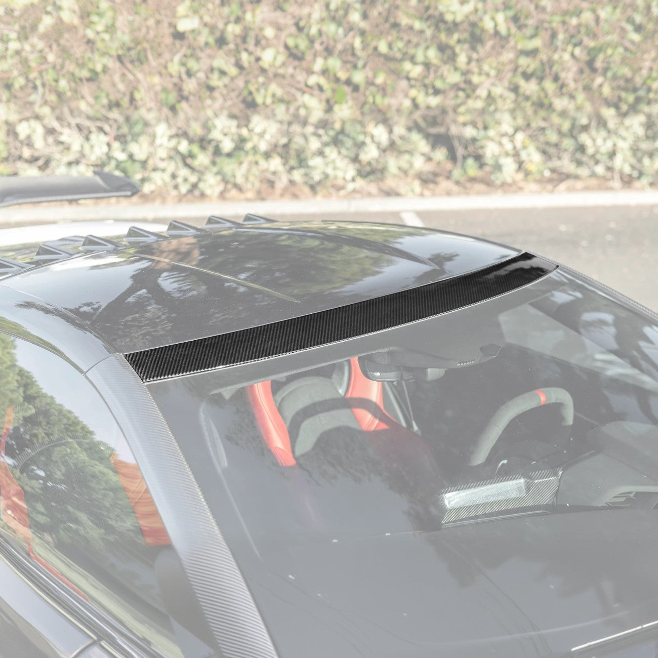 EOS 2020-Up C8 Corvette Dry Carbon Fiber Windshield Upper Molding Trim - Front