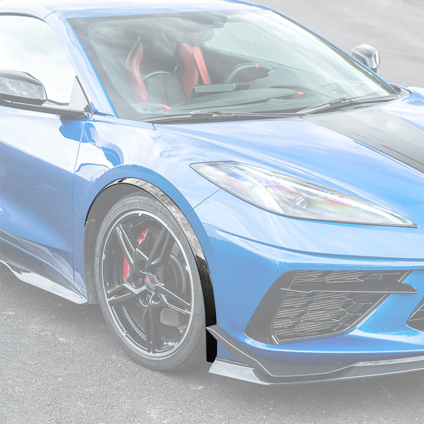 EOS C8 Corvette Stingray Dry Carbon Fiber Side - Hydro Carbon Fiber, Front