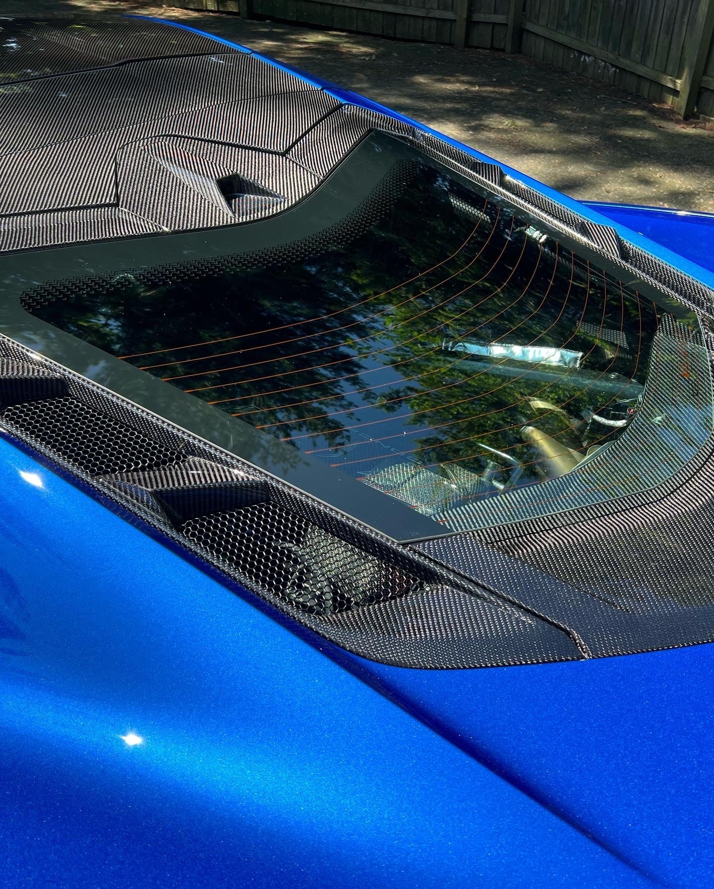 2020-2026 C8 Corvette Coupe Carbon Fiber Rear Window Trim 3-Piece | Concept8