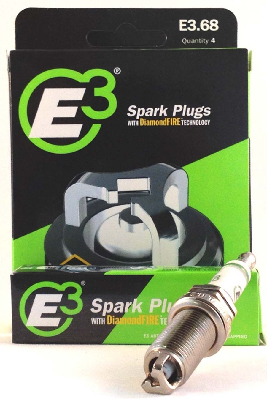 E3 Spark Plugs Spark Plug, Diamond Fire, 14 mm Thread, 1" Reach, Gasket Seat, Resistor, Each