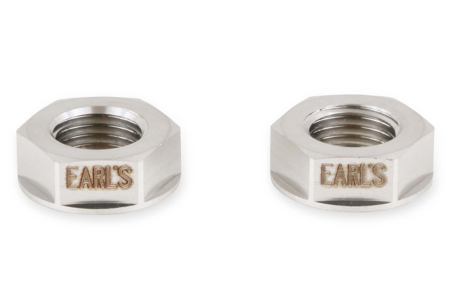 EARLS Bulkhead Fitting Nut, 3 AN, Stainless, Natural, Pair
