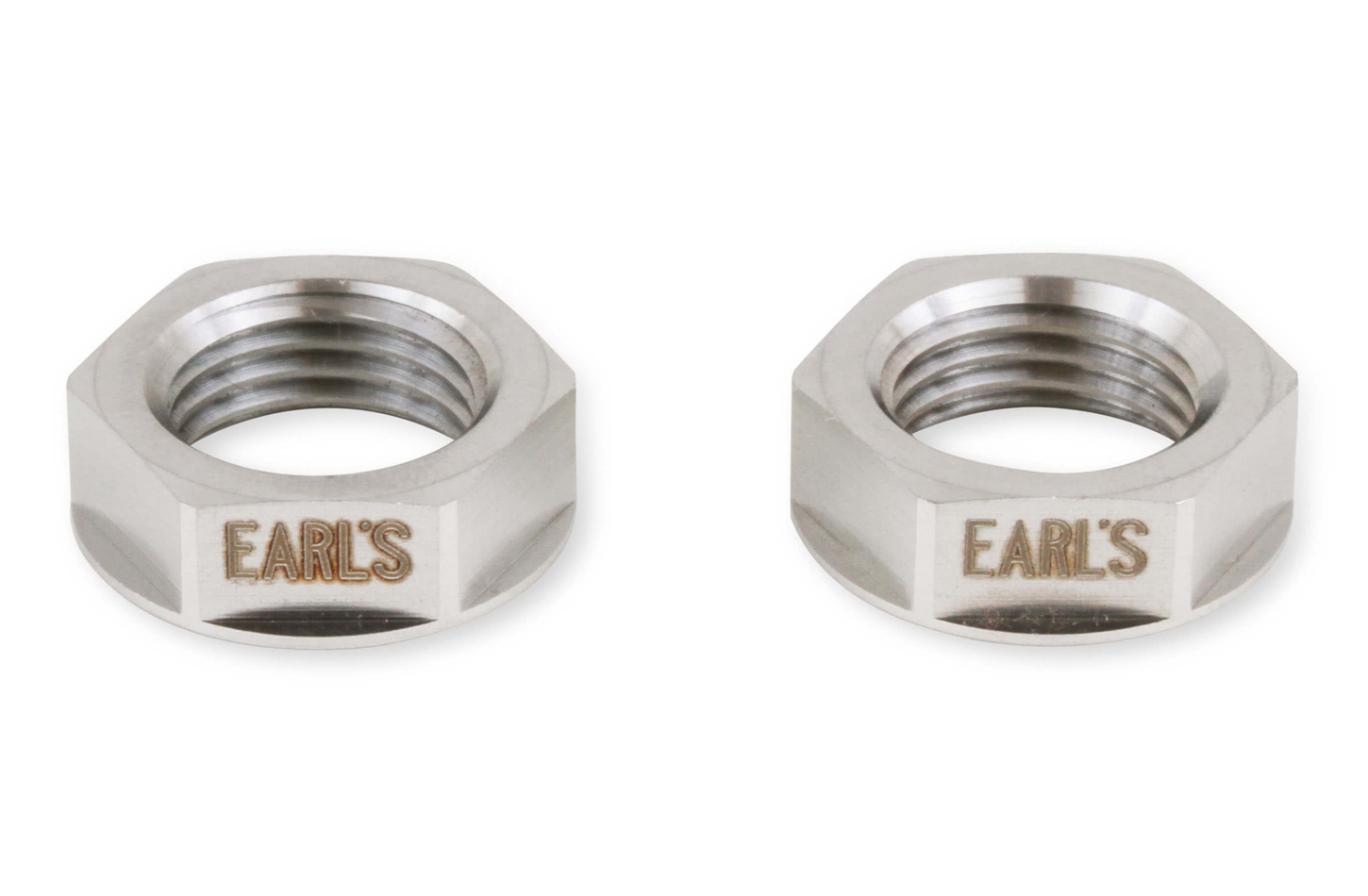 EARLS Bulkhead Fitting Nut, 6 AN, Stainless, Natural, Pair