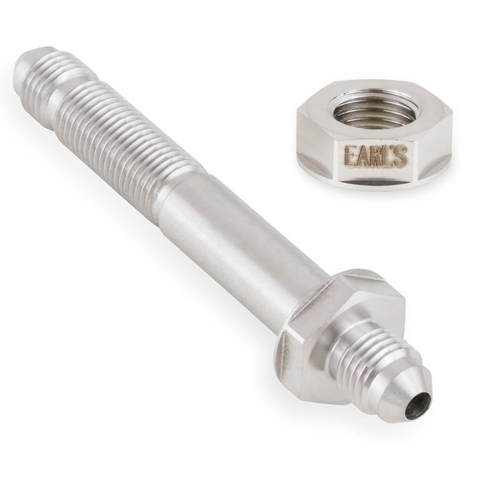 EARLS Fitting, Bulkhead, Straight, 4 AN Male to 4 AN Male Bulkhead, Stainless, Natural, Each