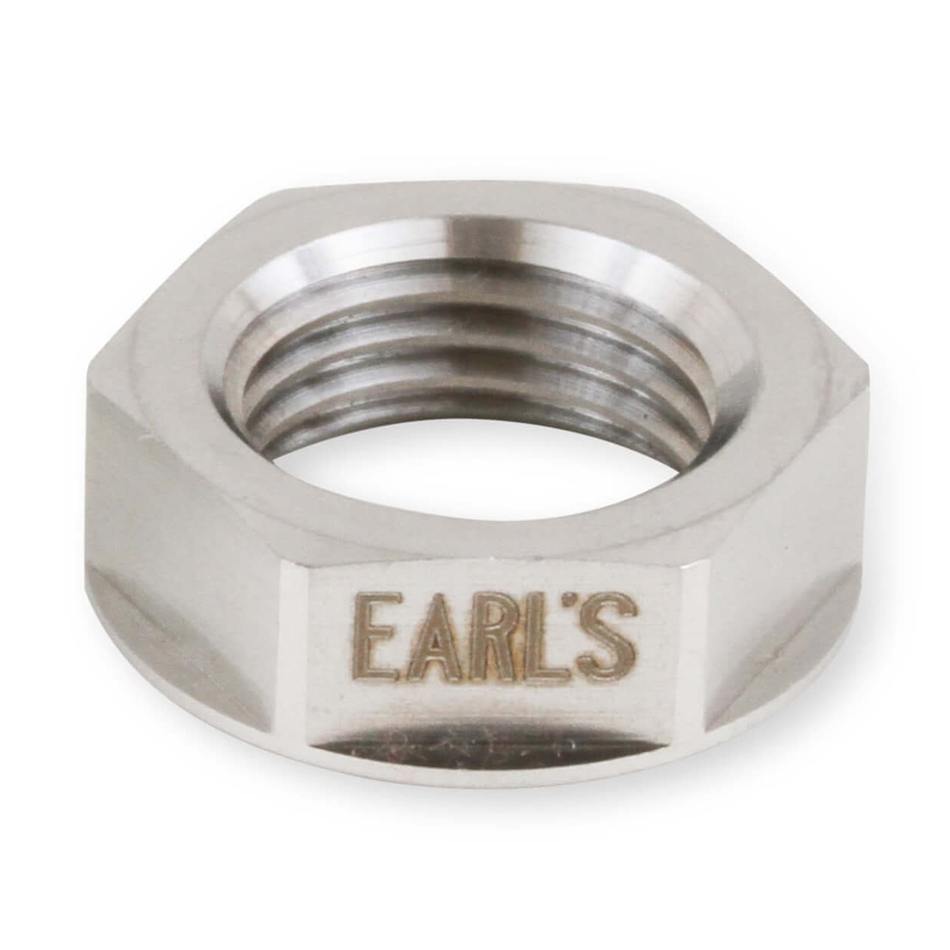 EARLS Bulkhead Fitting Nut, 8 AN, Stainless, Natural, Pair