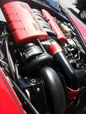 2008-2013 6.2 Liter LS3 ECS C6 Corvette Supercharger System, NOVI 1500 Kit 6-Rib Belt BLACK Finish