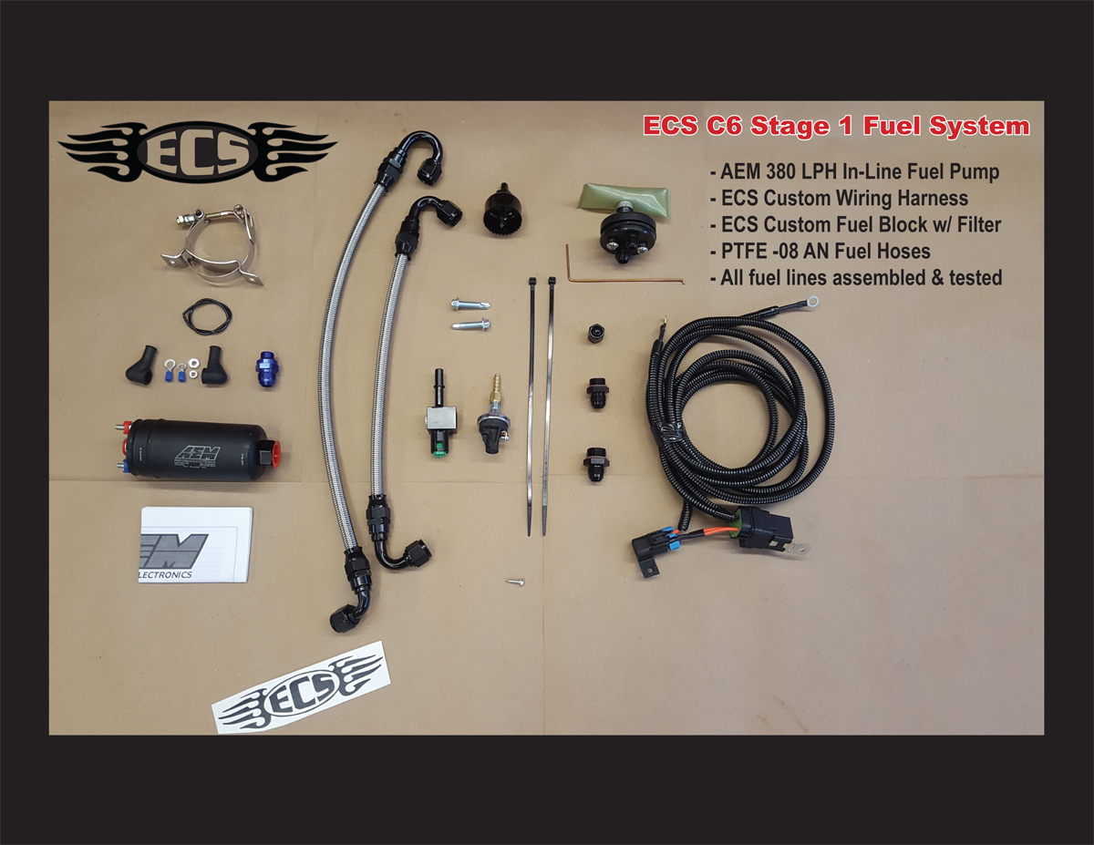 C5 Corvette ECS Stage I Fuel System for 1997 to Early 2003 Corvettes, Hat Large 375 Bolt to Bolt
