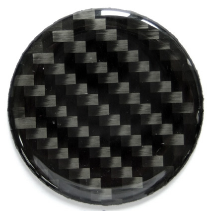 Oil Cap Emblem Round 37.5mm Black Carbon Fiber for C5, C6 Corvette and Camaro