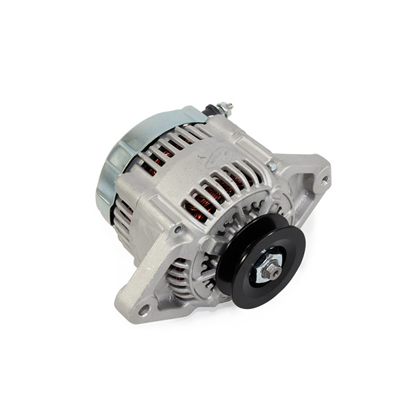 Satin Denso Race Style 90 Amp Alternator with V-Belt Pulley