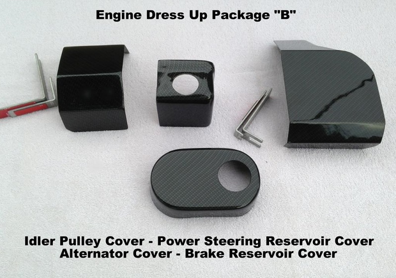 C6 Corvette Black Carbon Fiber Style Engine Dress Up Package B