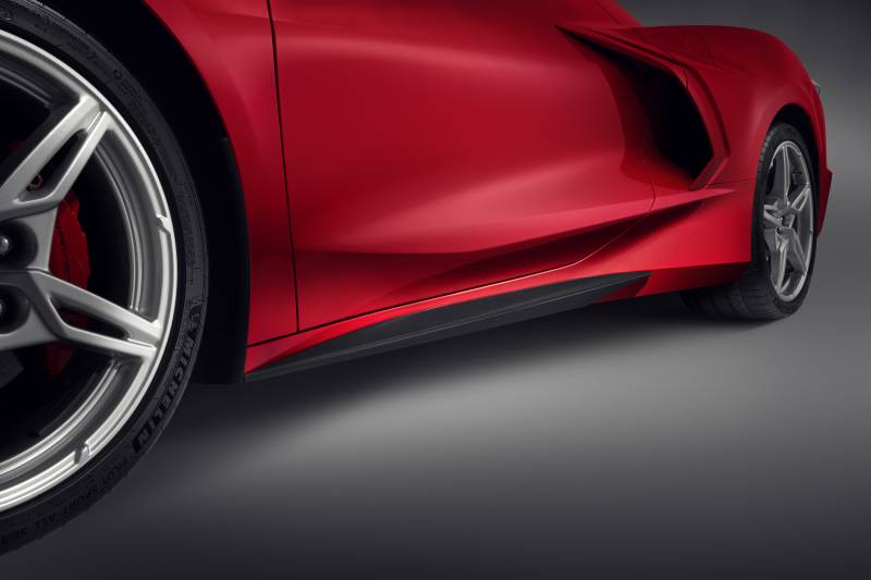 C8 Corvette Rocker Panel Extensions in Black