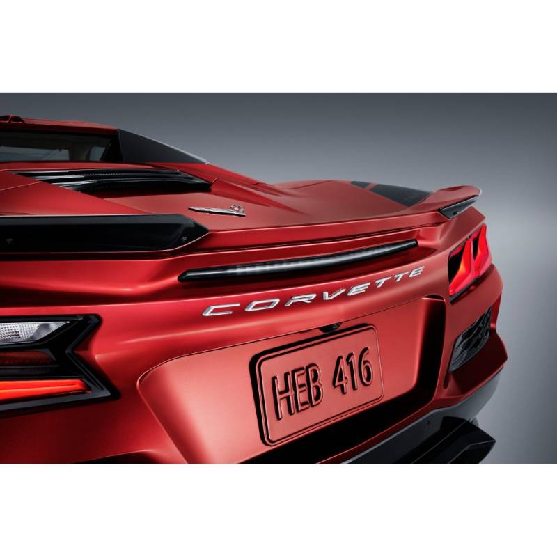 Corvette C8 Z06 Script Rear Emblem in Arctic White