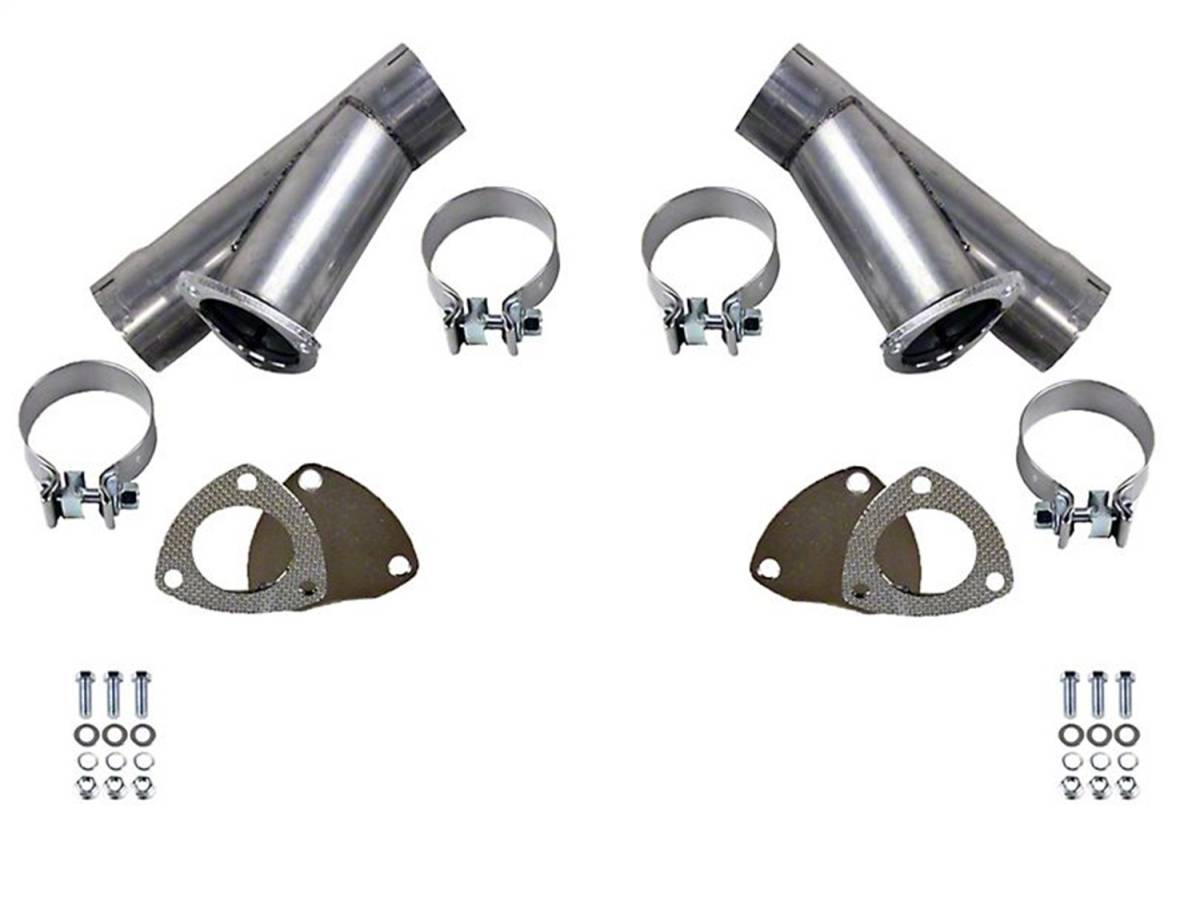 Universal  All 3.00" (76mm) Manual Exhaust Cutout Kit - Stainless Steel - Slip Fit w/ Band Clamp - Set of 2
