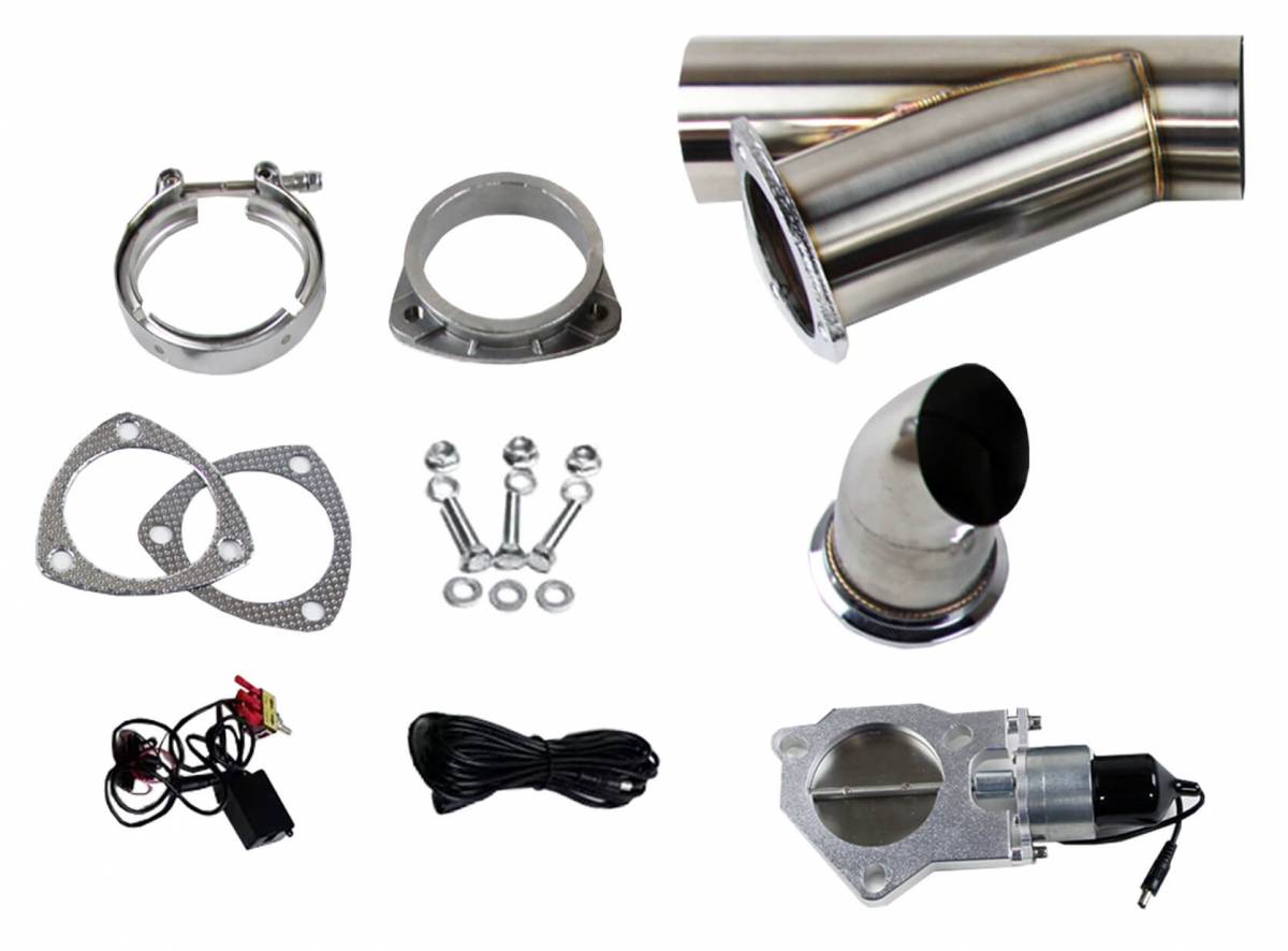 Granatelli  Electronic Exhaust Cutout Kit 2.5in. Single Weld-In System Stainless Steel