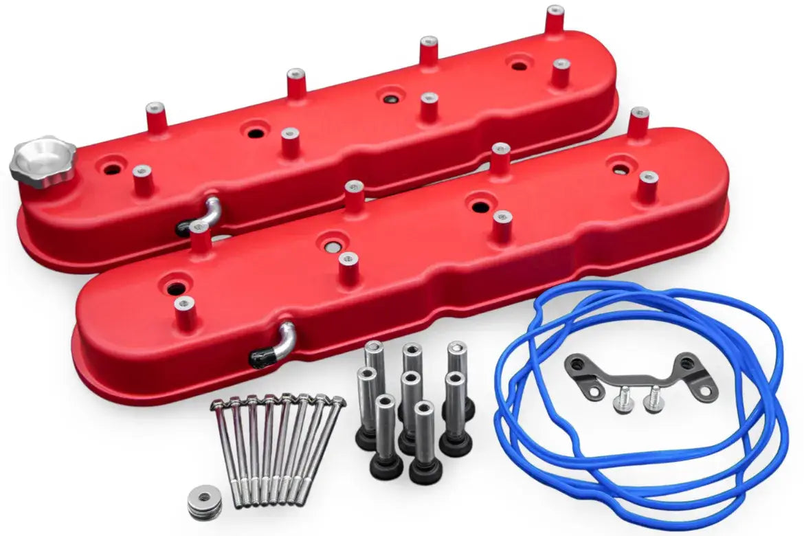 Granatelli LS Tall Valve Cover Red Wrinkle Finish - 640363