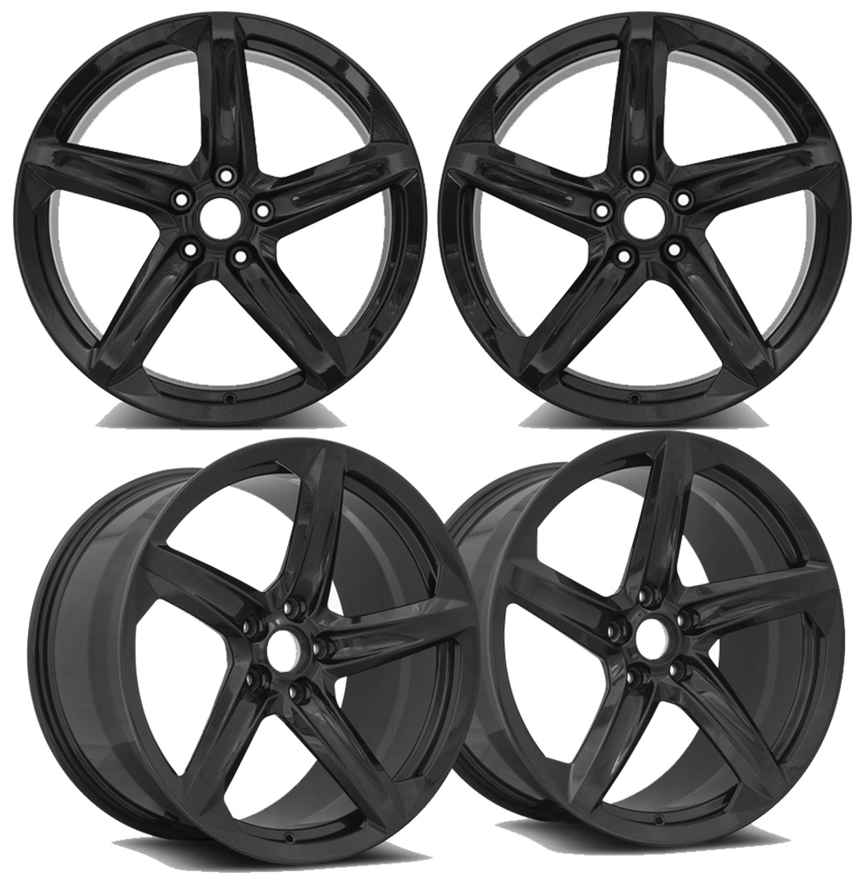 20-23+ C8 Corvette F023 19x8.5" & 20x11" Forged Wheels Front & Rear, Carbon Flash