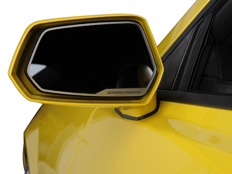 Camaro Side View Mirror Trim "SUPERCHARGED" Style Brushed 2Pc 2010-2013