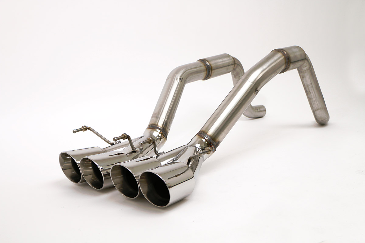 Chevy C6 Corvette Bullet Exhaust (Round Tips) Billy Boat Exhaust 4'' Quad Rnd Tips