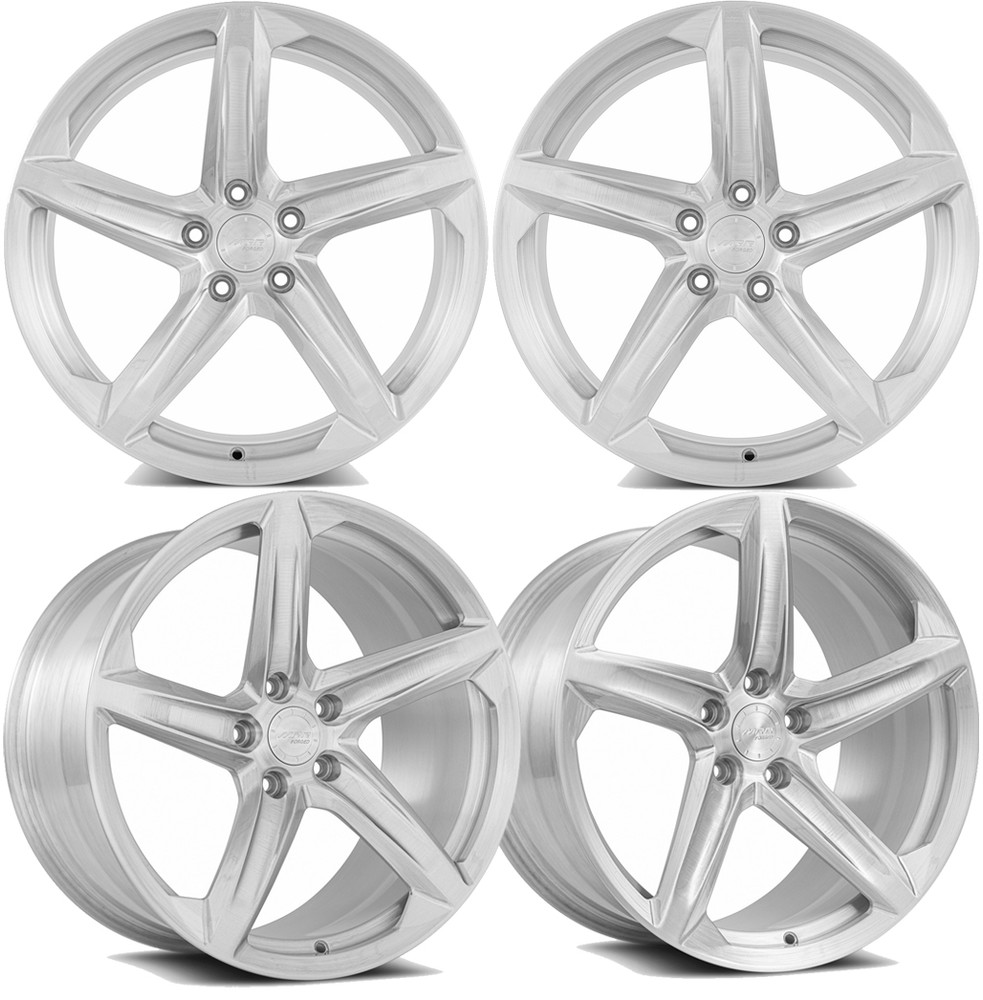 20-25+ C8 Corvette F023 20x9" & 21x12" Forged Wheels Front & RearBrushed Clear ,