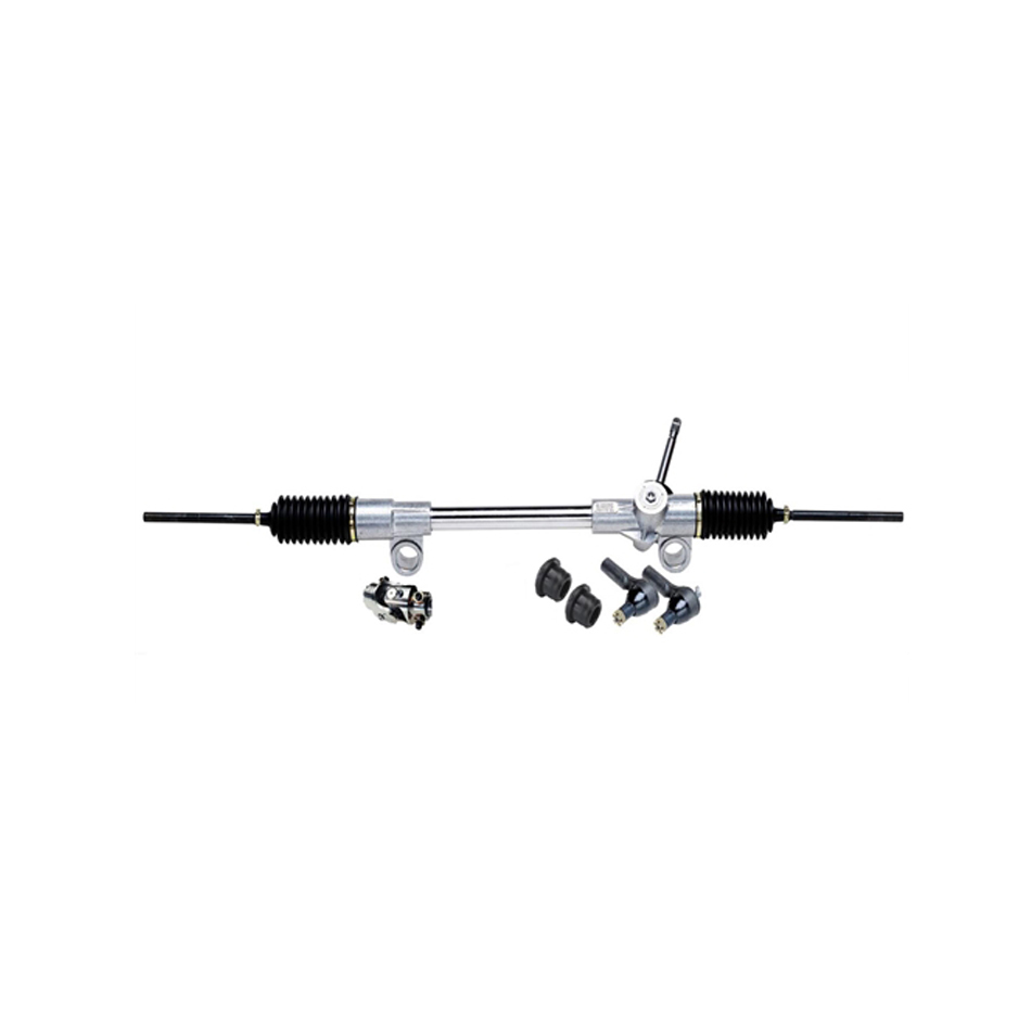 FLAMING RIVER Rack and Pinion, Manual, 5.25" Travel, 45.0" Long, Bushings/Joints/Tie Rod Ends, Aluminum, Chrome, Ford Mustan