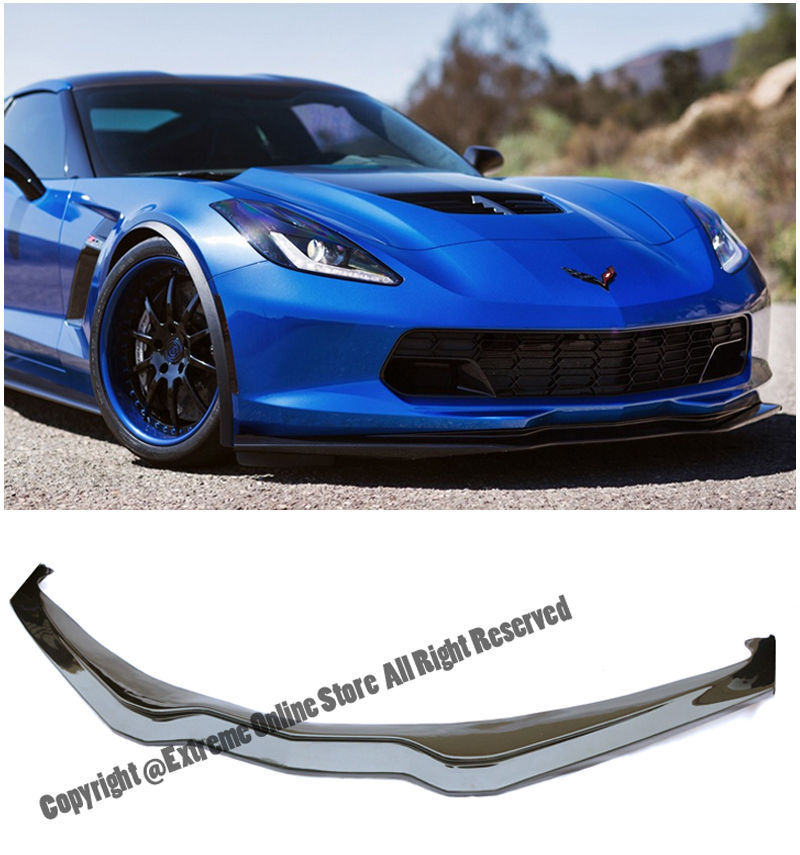 C7 Corvette  2014- All Trim Models Z06's Z07 Stage 2 Style Carbon Flash Paint Front Lip ABS Plastic