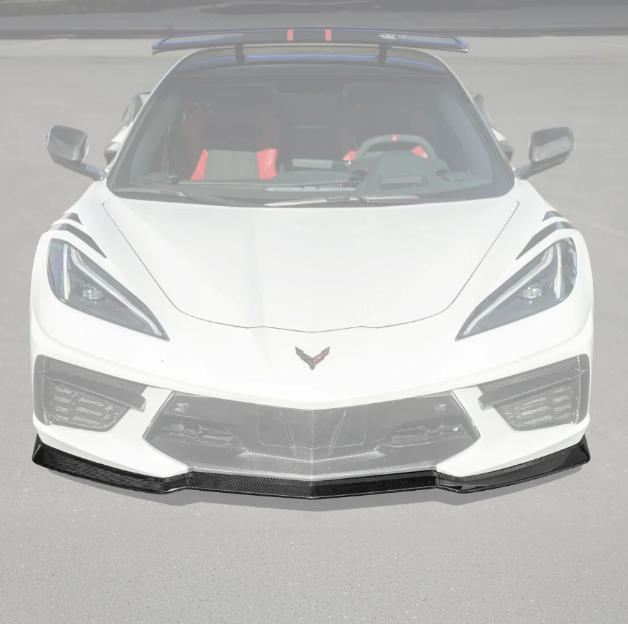 20-26+ C8 Corvette Z06 Style Carbon Fiber 3-Piece Splitter - EOS
