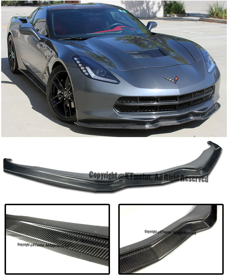 C7 Corvette  2014- All Trim Models Z06's Z07 Stage 2 Style Carbon Fiber Front Lip Carbon Fiber