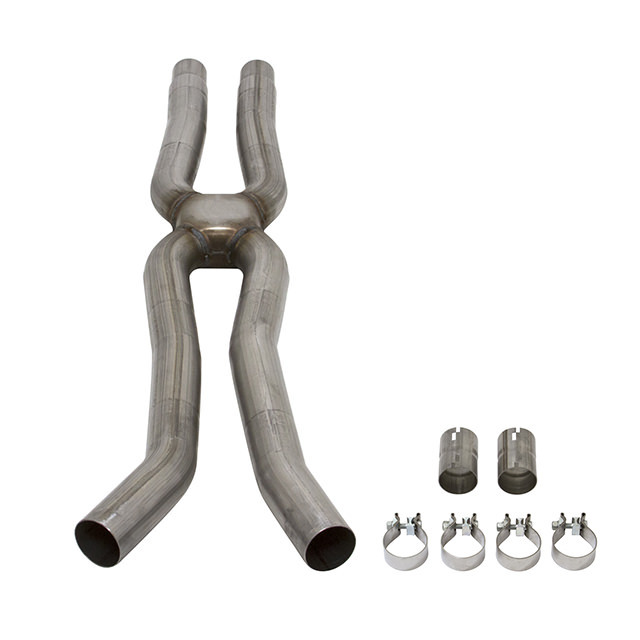 Flowmaster Exhaust X-Pipe, 2-1/2" Dia. Stainless, Natural, Ford Coyote, Ford Mustang 2015-16, Kit