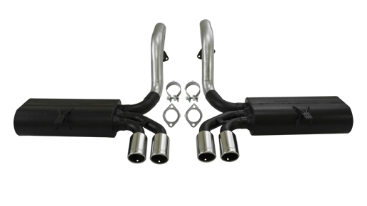 Flowmaster Exhaust System, Force II, Axle-Back, 2" Tailpipe, 3" Tips, Stainless, Natural, Chevy Corvette 1997-2004, Kit