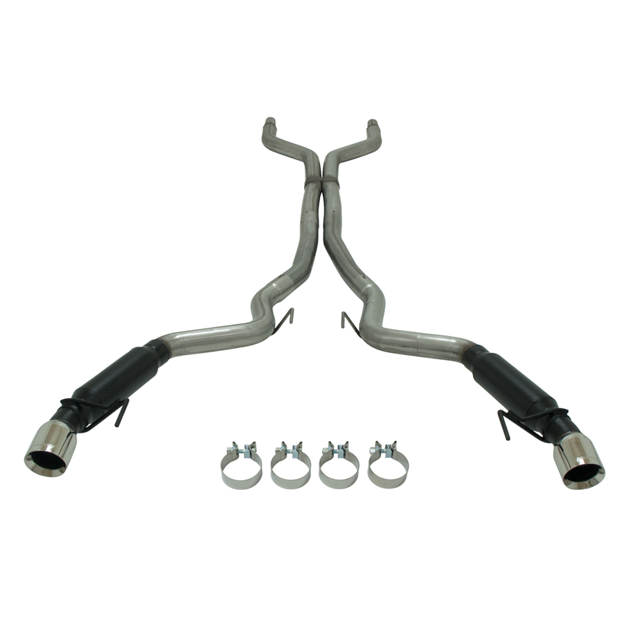 Flowmaster Exhaust System, Outlaw, Cat-Back, 3" Tailpipe, 4" Tips, Stainless, Black/Natural, Ford Mustang 2015, Kit