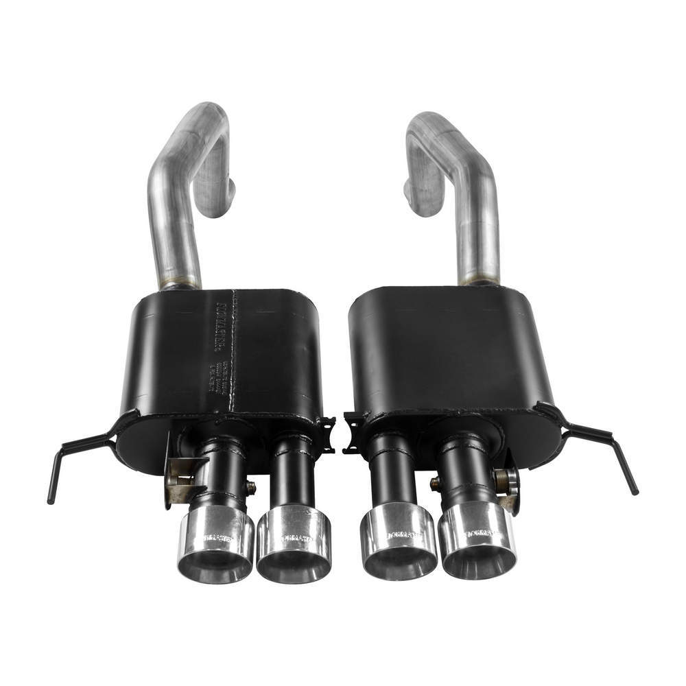 Flowmaster Exhaust System, Outlaw, Axle-Back, 3" Tailpipe, 4" Tips, Stainless, Black/Natural, Chevy Corvette 2014-19, Kit