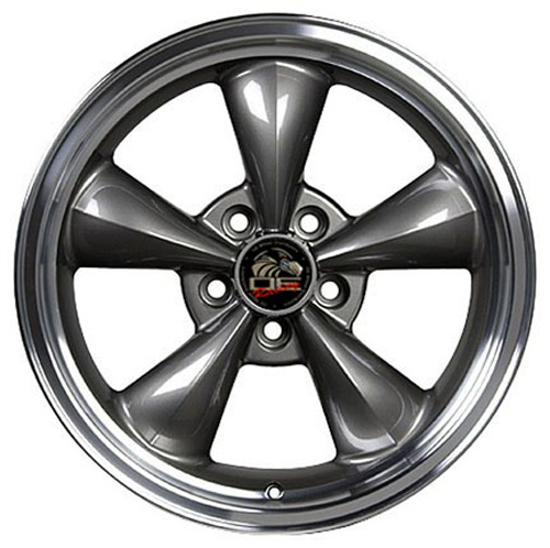 17" Replica Wheel fits Ford Mustang,  FR01 Machined Lip Anthracite 17x8