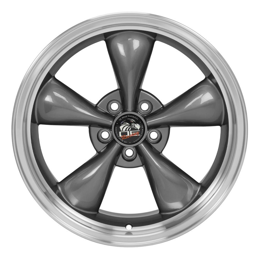 18" Replica Wheel fits Ford Mustang,  FR01 Machined Lip Anthracite 18x9