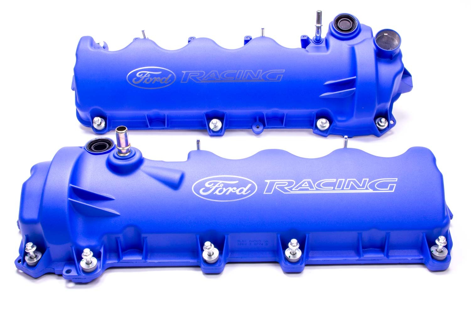 FORD Valve Cover, Short, Gaskets/Fasteners, Ford Racing Logo, Aluminum, Blue Powder Coat, 3 Valve, Ford Modular, Pa