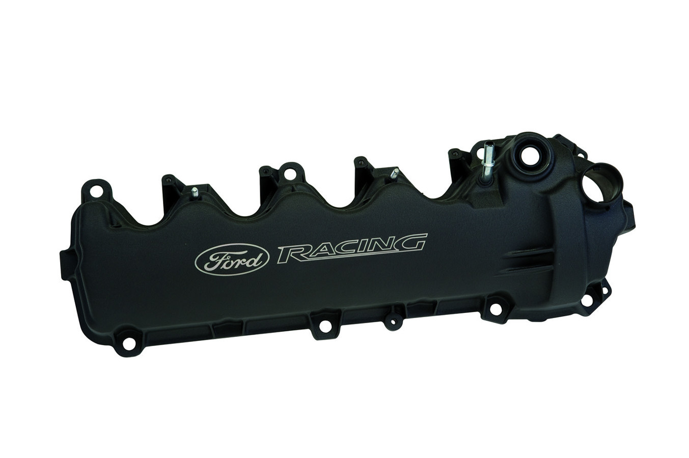 FORD Valve Cover, Short, Gaskets/Fasteners, Ford Racing Logo, Aluminum, Black Powder Coat, 3 Valve, Ford Modular, P