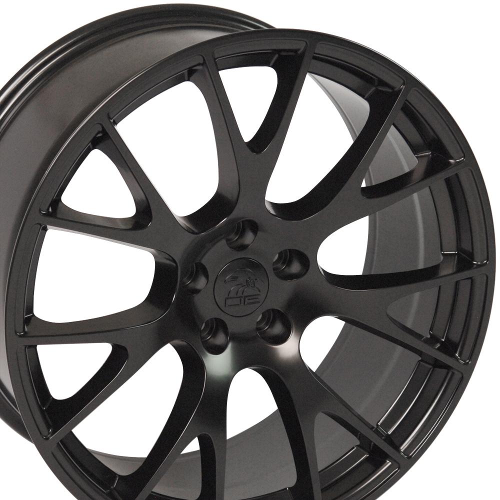 22" Fits Dodge Ram,  Hellcat Style Replica Wheel,  Satin Black 22x10