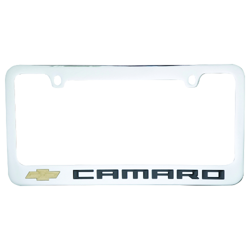 Camaro License Frame, Chrome with Chevy Bowtie Logo License Plate Frame