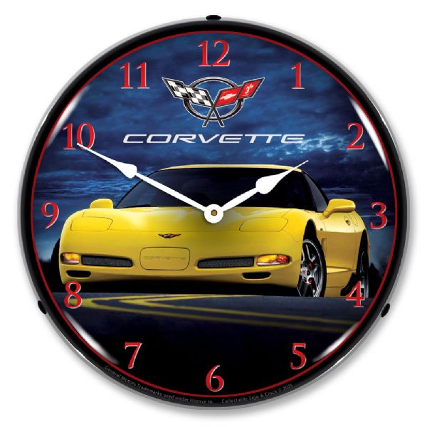 C5 Corvette Z06 LED Wall Clock 14"