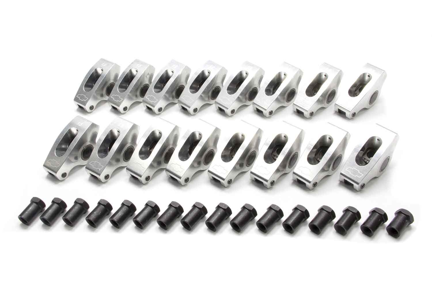 GM Performance, Rocker Arm,  3/8" Stud Mount,  1.60 Ratio,  Full Roller,  Self-Align,  Aluminum,  Natural,  Small Block Chevy,
