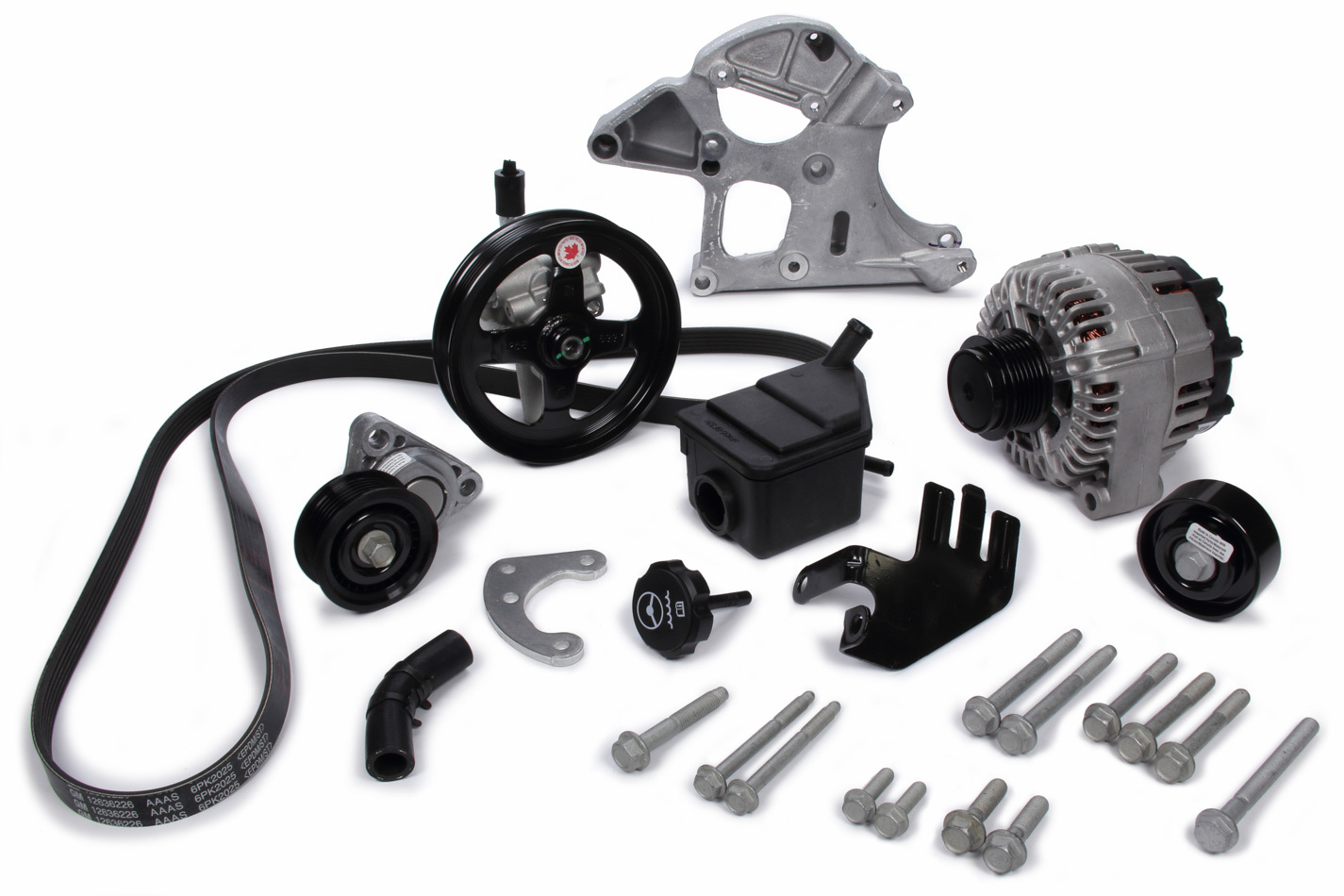 GM Performance, Pulley Kit,  Deluxe Serpentine,  6 Rib Serpentine,  Black Paint,  LS3,  GM LS-Series,  Kit
