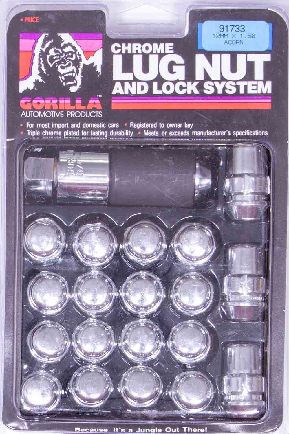 GORILLA 91743 Lug Nut and Lock System 14mmx1.50 Acorn Bulge